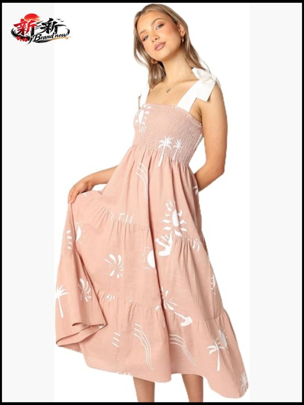 Women's Sarelle Midi Dress A-Line Cotton Pull On Sleeveless